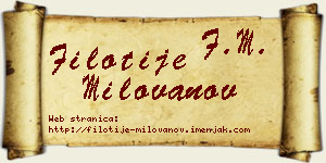 Filotije Milovanov vizit kartica